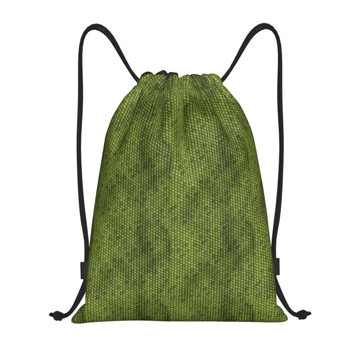 

Green Lizard Skin Pattern Design Backpacks Multi-function Drawstring Bundle Pocket Sports Bag Book Bags for Man Woman Students