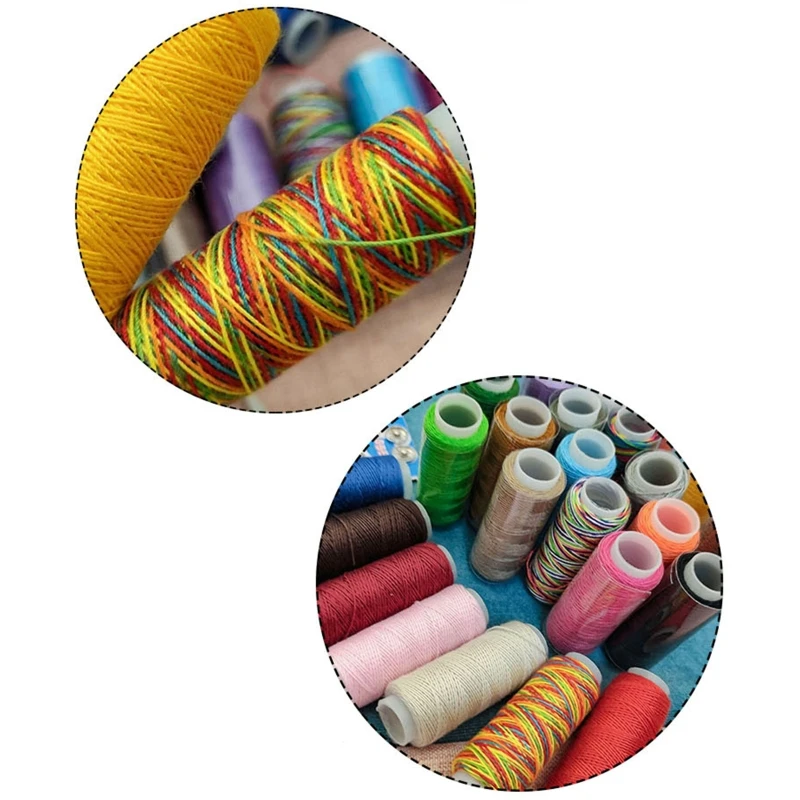 10/16/24 Colors Sewing Thread Spools Set Polyester Stitching Machine Threads Flat Durable Cord for Sewing Dropshipping