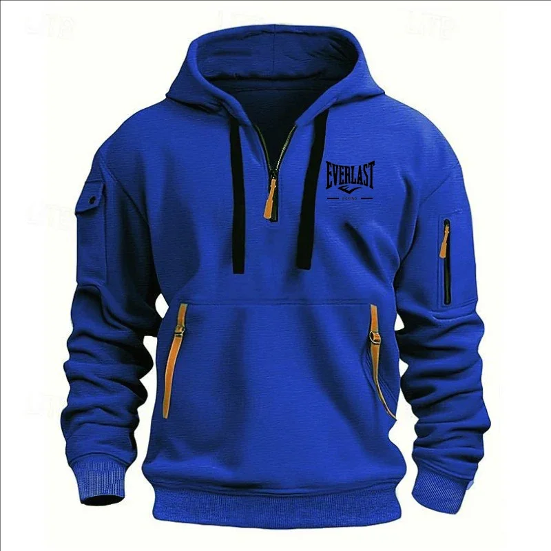 Fashion Autumn Winter Men's Brand Clothing Multi-Zipper Printed Hoodie Casual Sweatshirt Loose Hooded Jumper Warm Sportswear