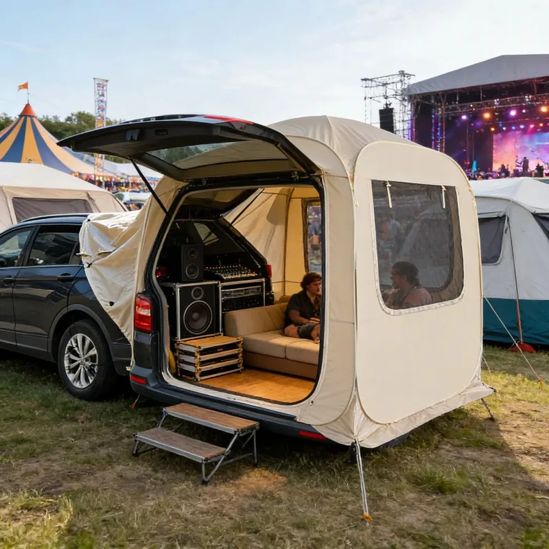 Spacious and Tall Car Tailgate Tent with Vertical Walls for Comfortable Standing and Ample Interior Movement Space