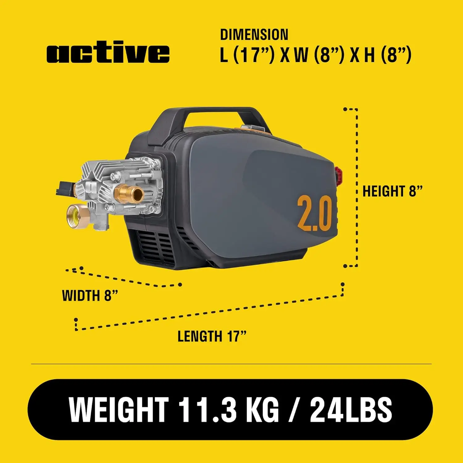 Lavadora a presión eléctrica 2.0, flujo de 2,0 GPM y 1800PSI, limpiadores a presión de pico para lavado eléctrico, lavadoras eléctricas con energía eléctrica