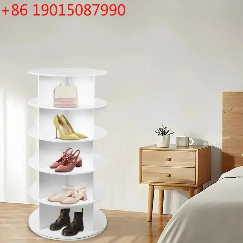 Tier Rotating Shoe Storage Shelf, Shoe Organizer Tower, Round Shoe Rack for Closet and Entryway