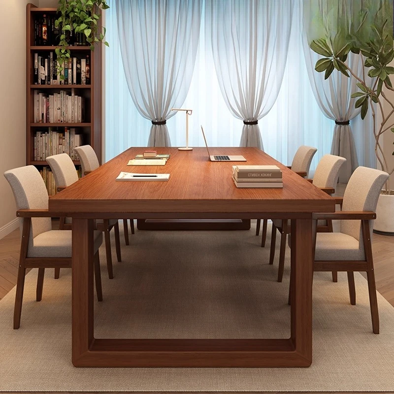 

Desk to living room Solid wood core Home student study desk Computer table Double long table Large board table