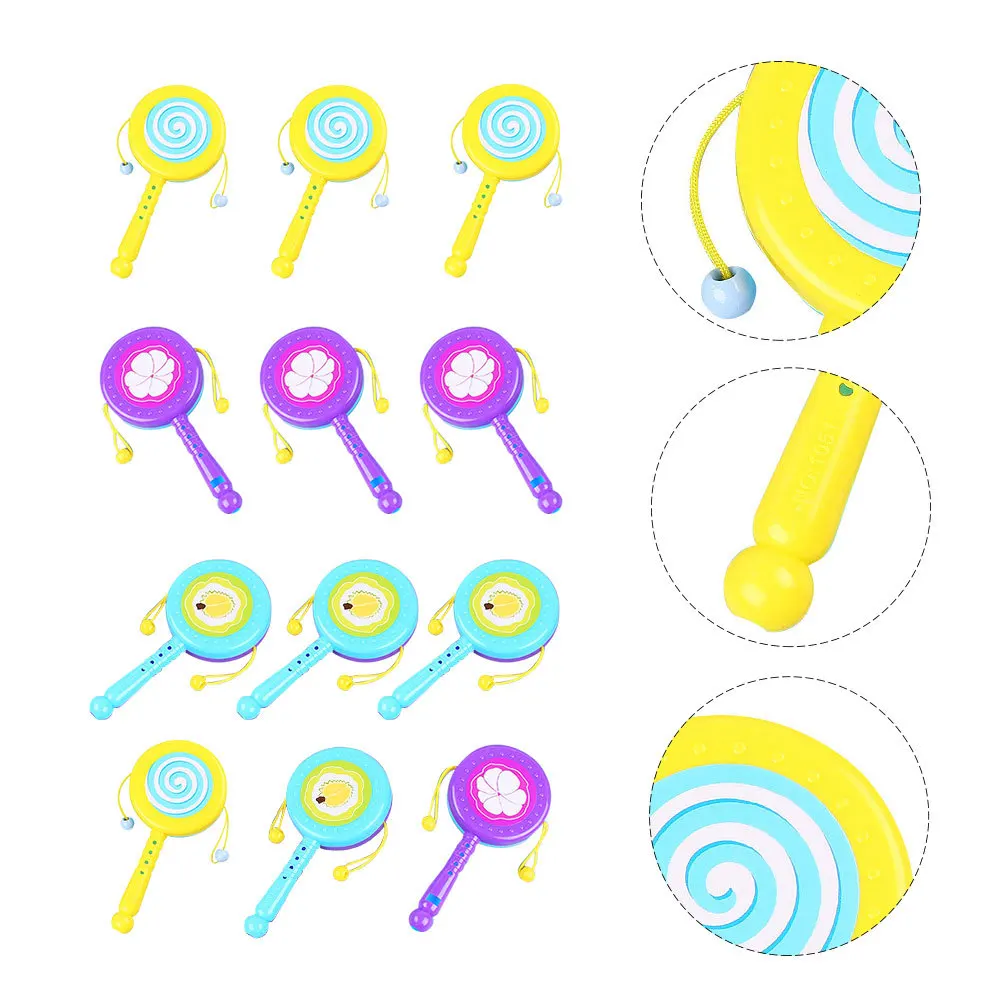 12 stuks creatieve baby rammelaar trommel educatief speelgoed baby handheld shaker vroege leren ontwikkeling Kid's coördinatie