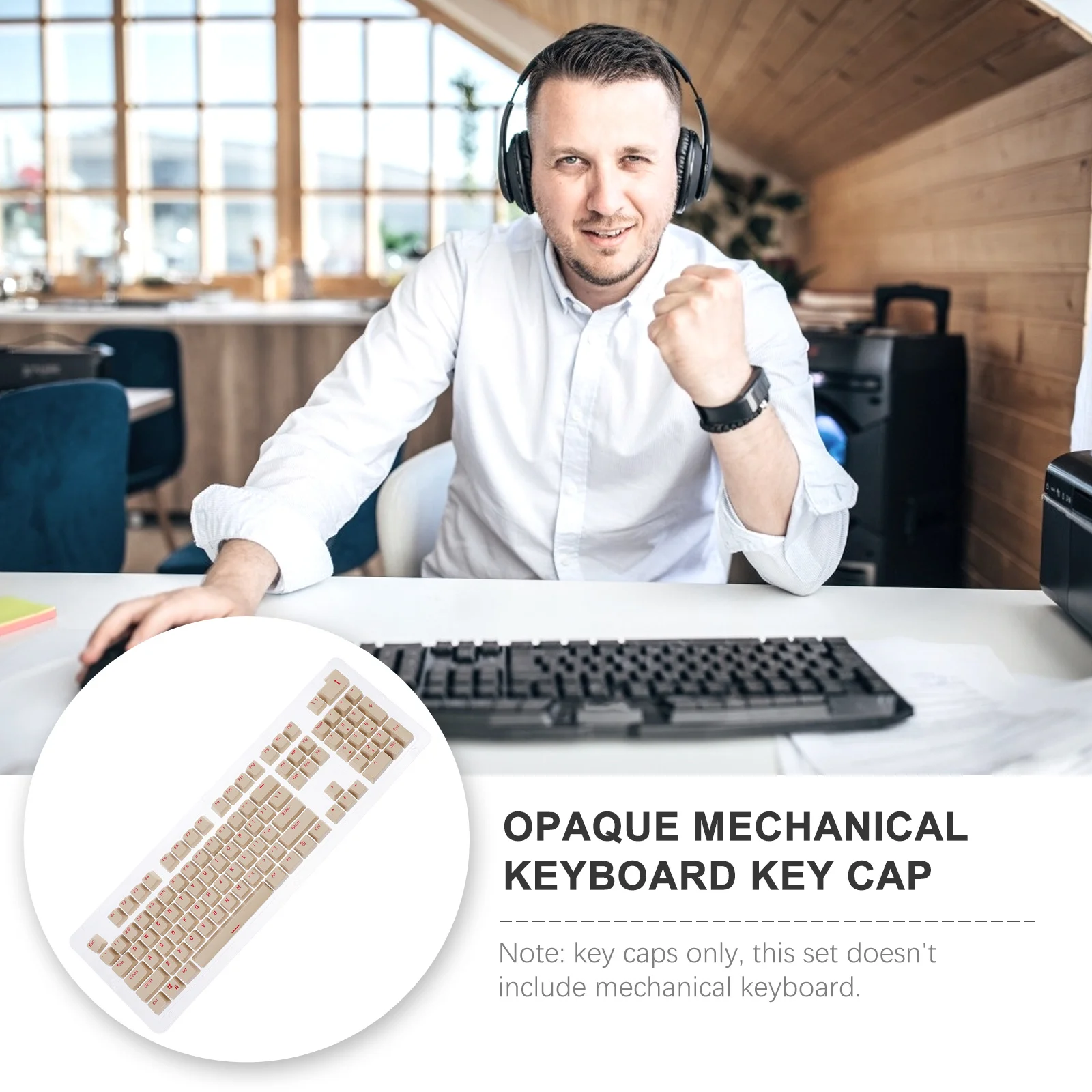 

1Set Durable ABS Mechanical Keyboard Key Caps 104-Key Dual Color Design Replacement Computer Accessory Key Caps