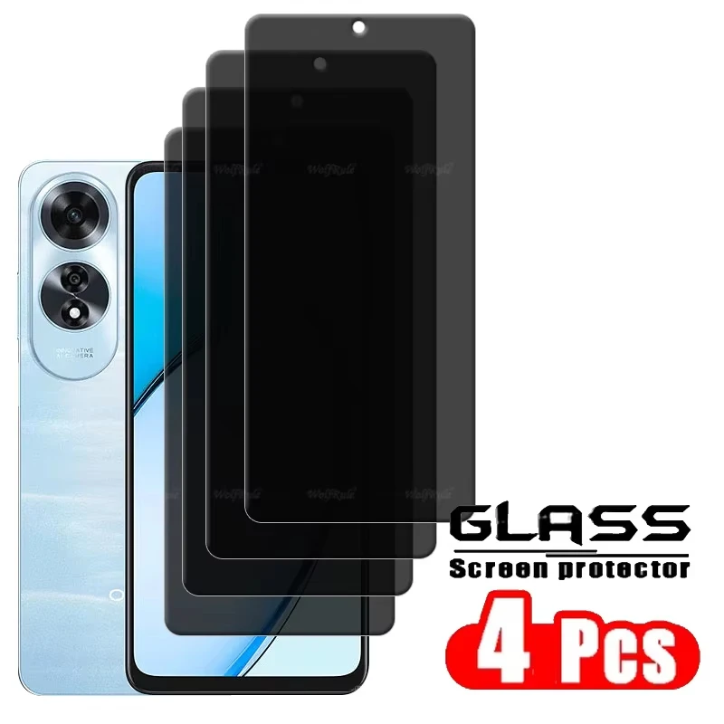 

4PCS Anti-peep Temered Glass For Oppo A8 A16 A17 A31 A57 A58 A59 5G A77 A77s A93 A16K A17K A79 5G Screen Protector Full Cover