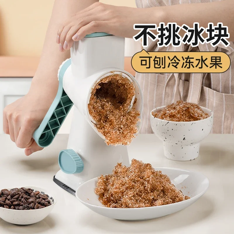 Hand Crank Ice Crusher Manual Shaved Ice Machine for Home Use Small Snow Cone Maker Slushy Machine