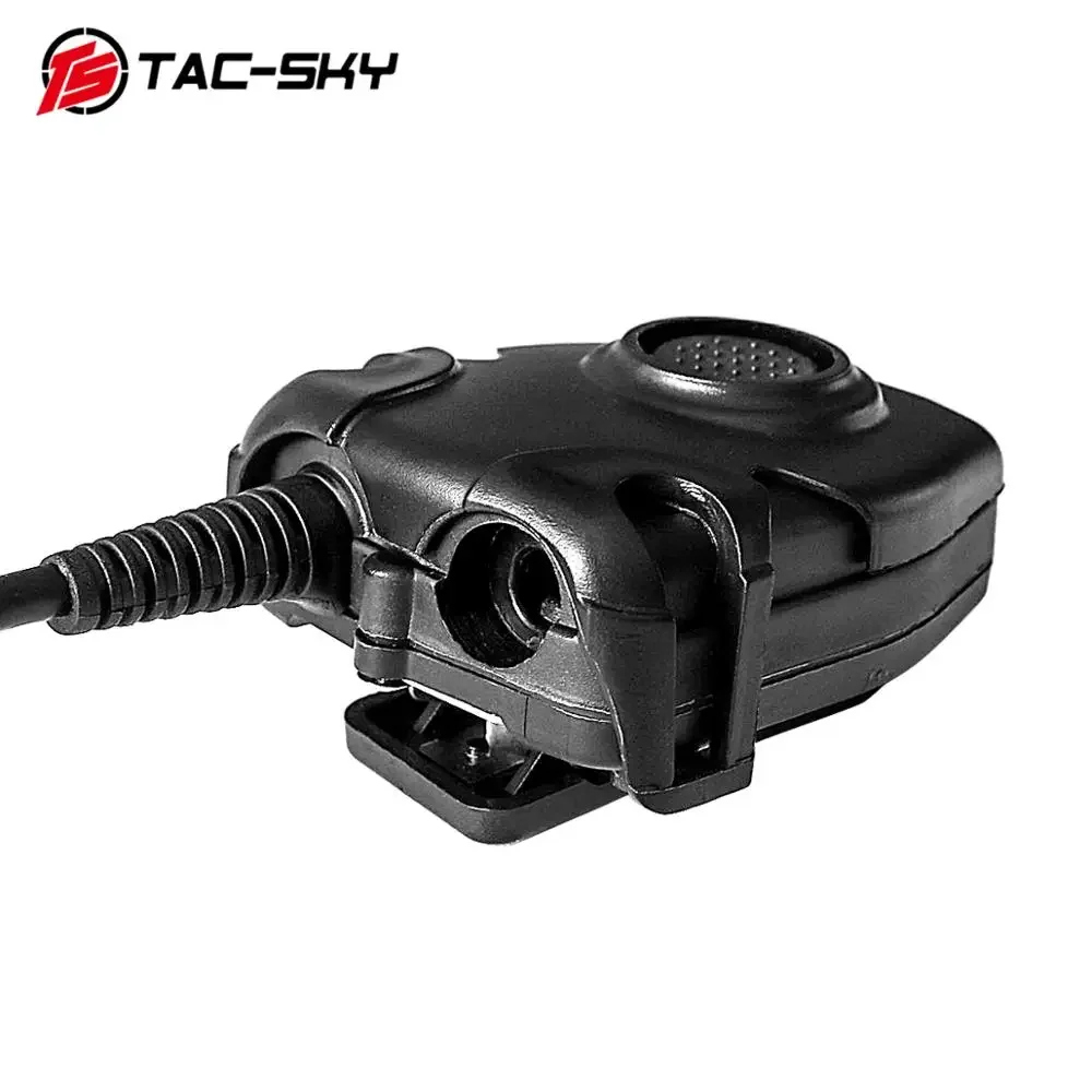 Adaptador TS TAC-SKY PTT Midland Plug Ptt Auriculares tácticos compatibles con auriculares Z-Tac/tacsky