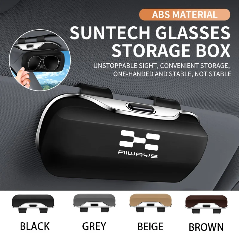 

For Aiways u5 Key Case Cup floor mats parts Logo U6 2025 Accessories Car Visor Sunglasses Car Glasses Case Glasses Holder Clip