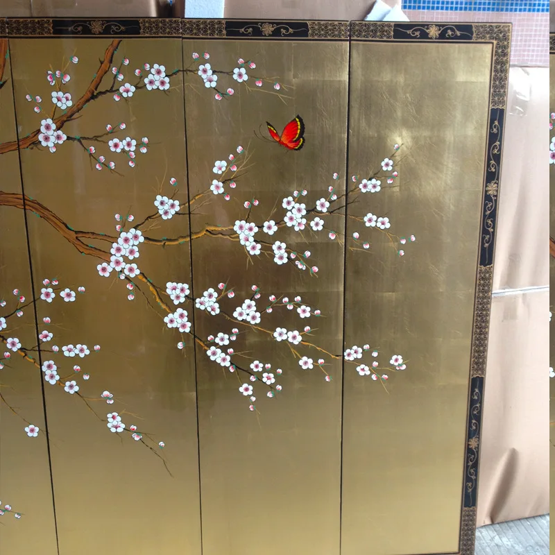 Supreme beauty Ming and Qing classical screen hotel folding screen hand-painted eyebrows Internet celebrity live broadcast backg