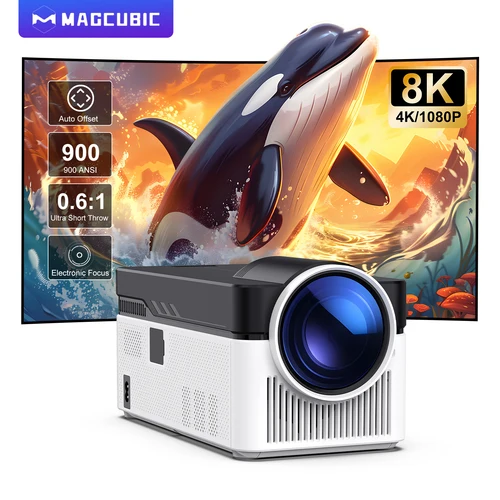 Proyector Magcubic HY450 con disparo ultracorto, compensación automática, 1080P, 8K, enfoque electrónico, 900 ANSI Air Mouse, asistente de voz H716