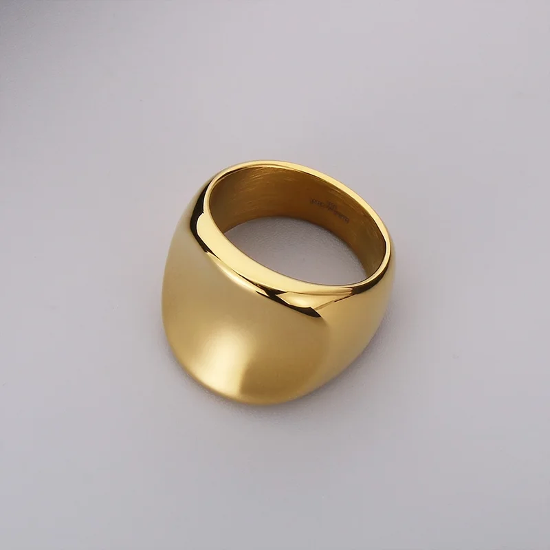 New Stainless Steel Women's Rings Knuckle Gold Silver Color Smooth Chunky Ring Female Party Wedding Bands Jewelry Wholesale