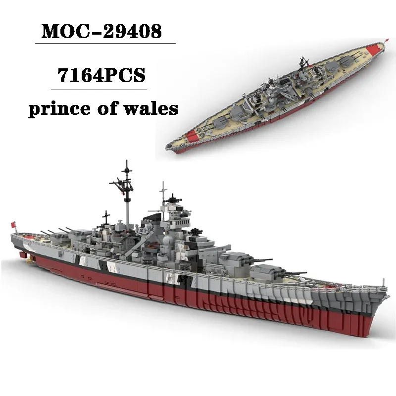 

Building Block MOC-29408 Small Particle Battleship Splicing Model Adult and Children's Education Birthday Christmas Toy DIYGift