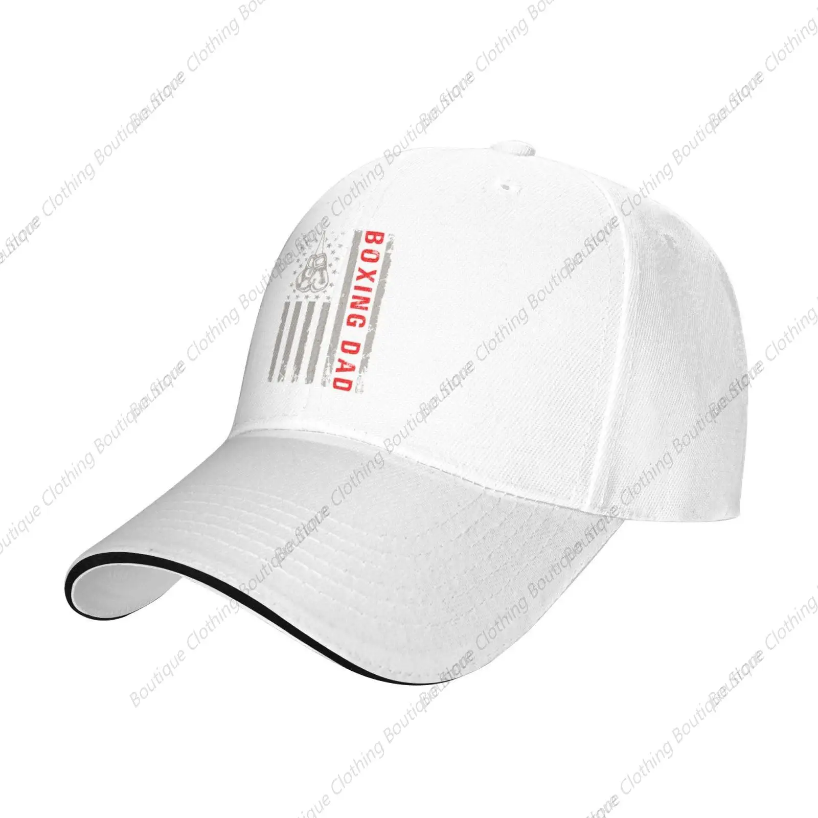 

Boxing Design American Flag Baseball Cap Women Men Hats Adjustable Truckers Sun Hat Golf Caps White