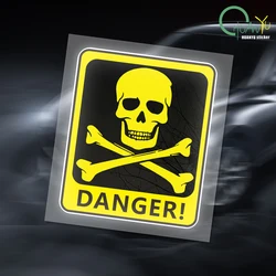 Car Sticker Danger Sign With Skull Symbol Waterproof Vinyl Decal Car Accessories