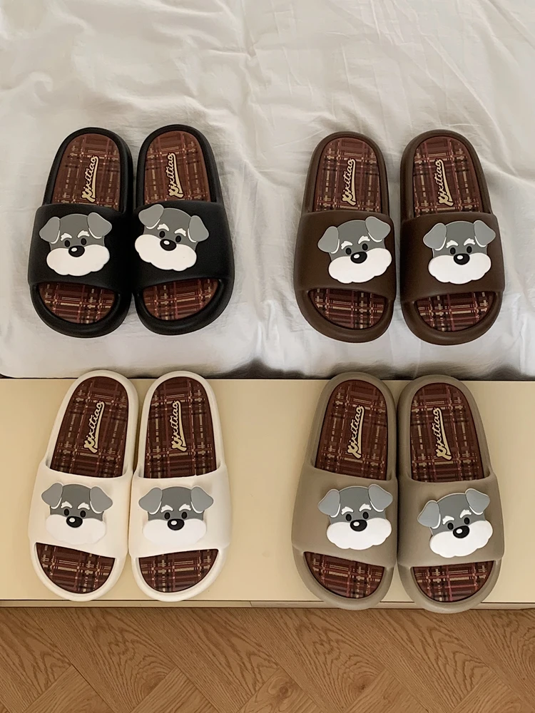 Large Size 46 47 Casual SlipperCute Little Dog Slippers For Men And Women Summer Wear Non Slip Soft Soled Sandals For Outdoor