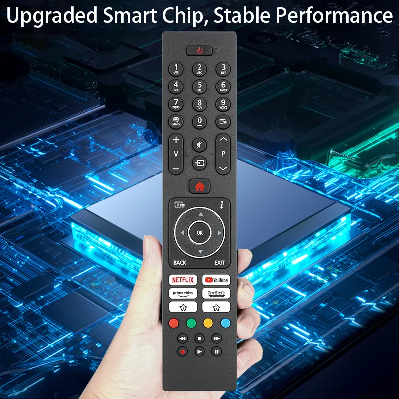 جهاز تحكم عن بعد RC45315TR لوحدة التحكم البديلة لتلفزيون هيتاشي بوش مع أزرار NETFLIX PrimeVideo YouTube