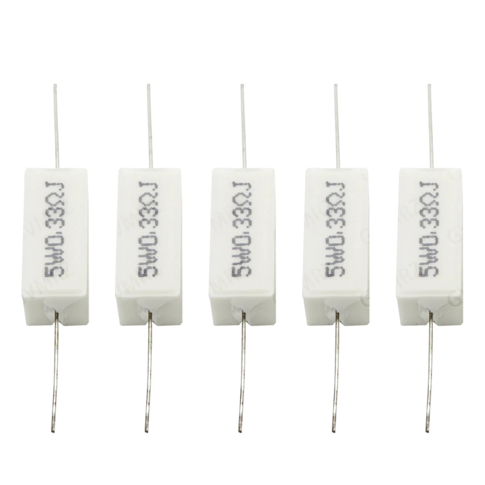 10PCS 0.01R–10K 1R 2R 3R 5R 8R  0.47R 330R 1K Cement Wirewound Resistor 5W Non-Inductive BPR56 Series  2.2R 330R 150R 100R 20R 