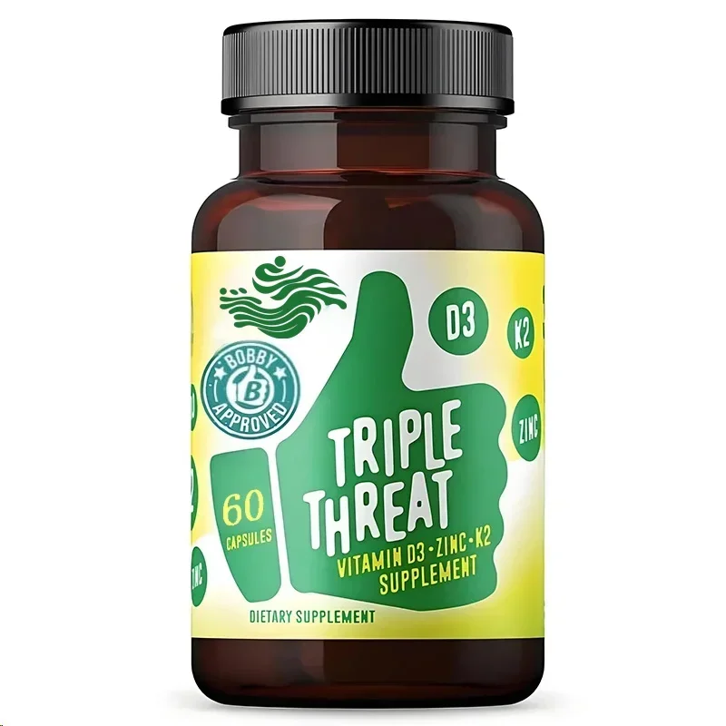 

3-in-1 Dietary Supplement for Immune Support - Made of Vitamin D3, Zinc, and Vitamin K2, High Absorption 60 Capsules