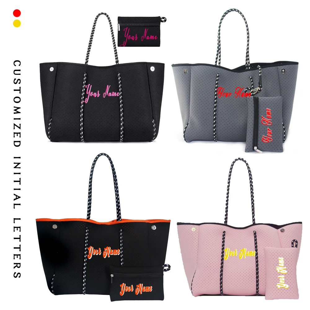 

Personalized Free Customization for Women's Tote Bag Printed Handheld Beach Bag Leisure Travel Ladies' Bag Diving Material Beach