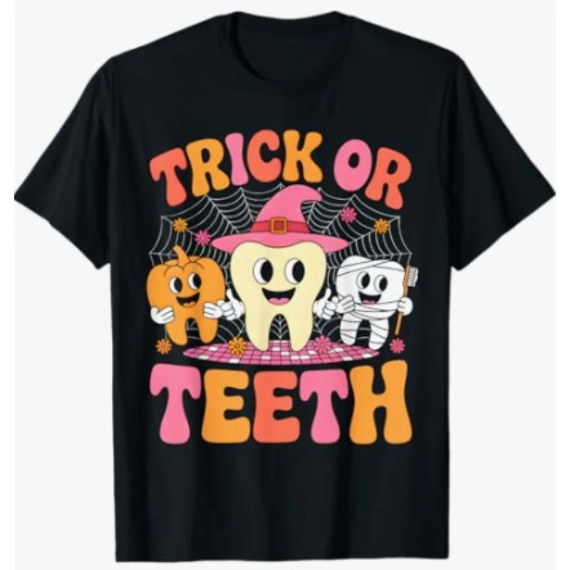 Halloween dentiste hygiéniste dentaire Assistant tours ou dents T-Shirt
