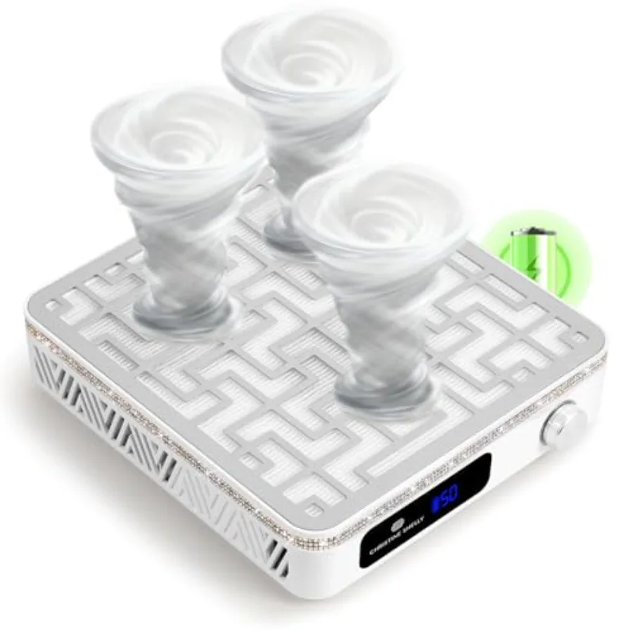 

Cordless Nail Dust Collector Professional Portable Dust Collector for Nail Salon 2400PA Powerful 19500RPM Nail Fan with 50 Gear