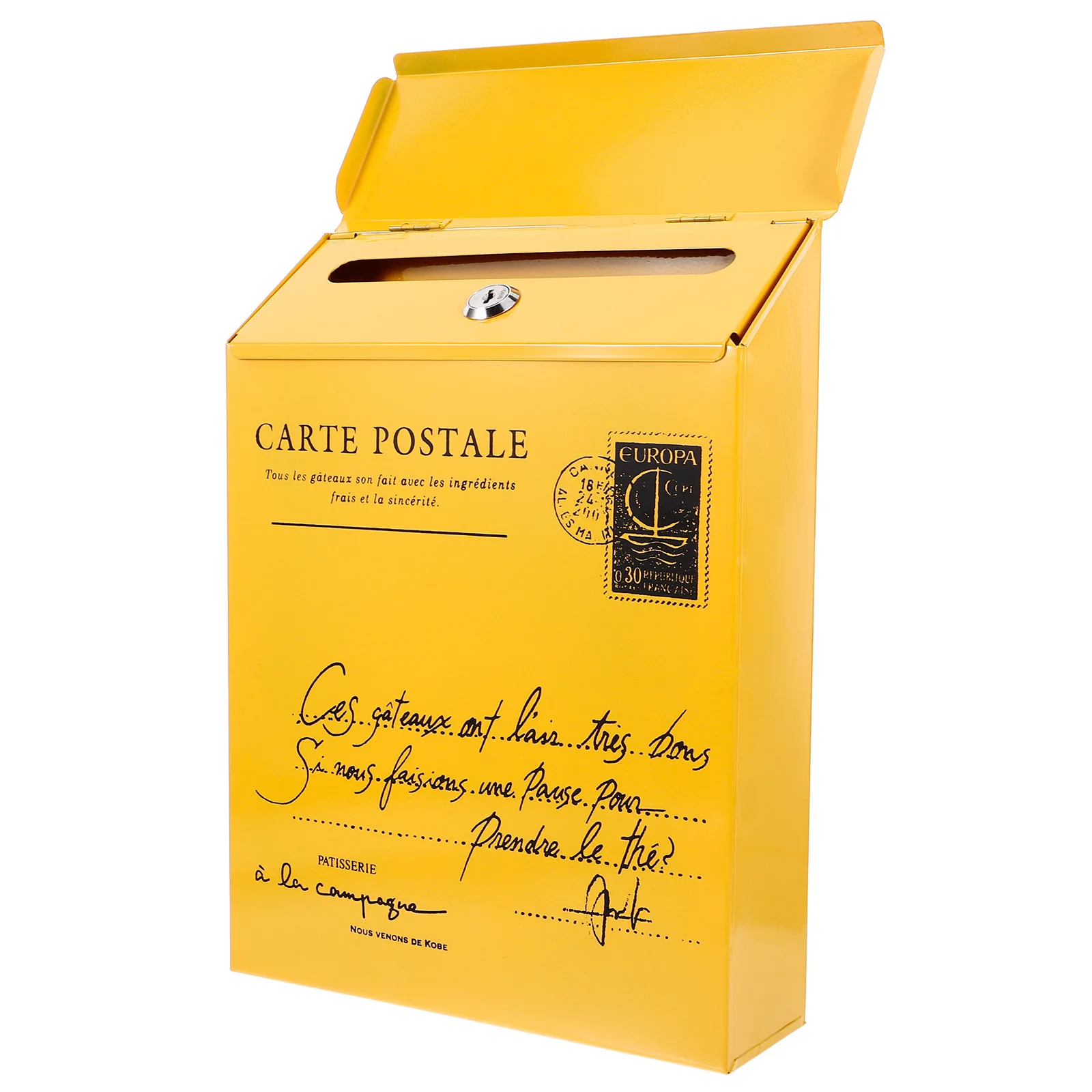 

Wall Mount Mailbox Iron Suggestion Box for Garden Wall Mounted Letter Organizer Locking Mail Box Exterior House Decor