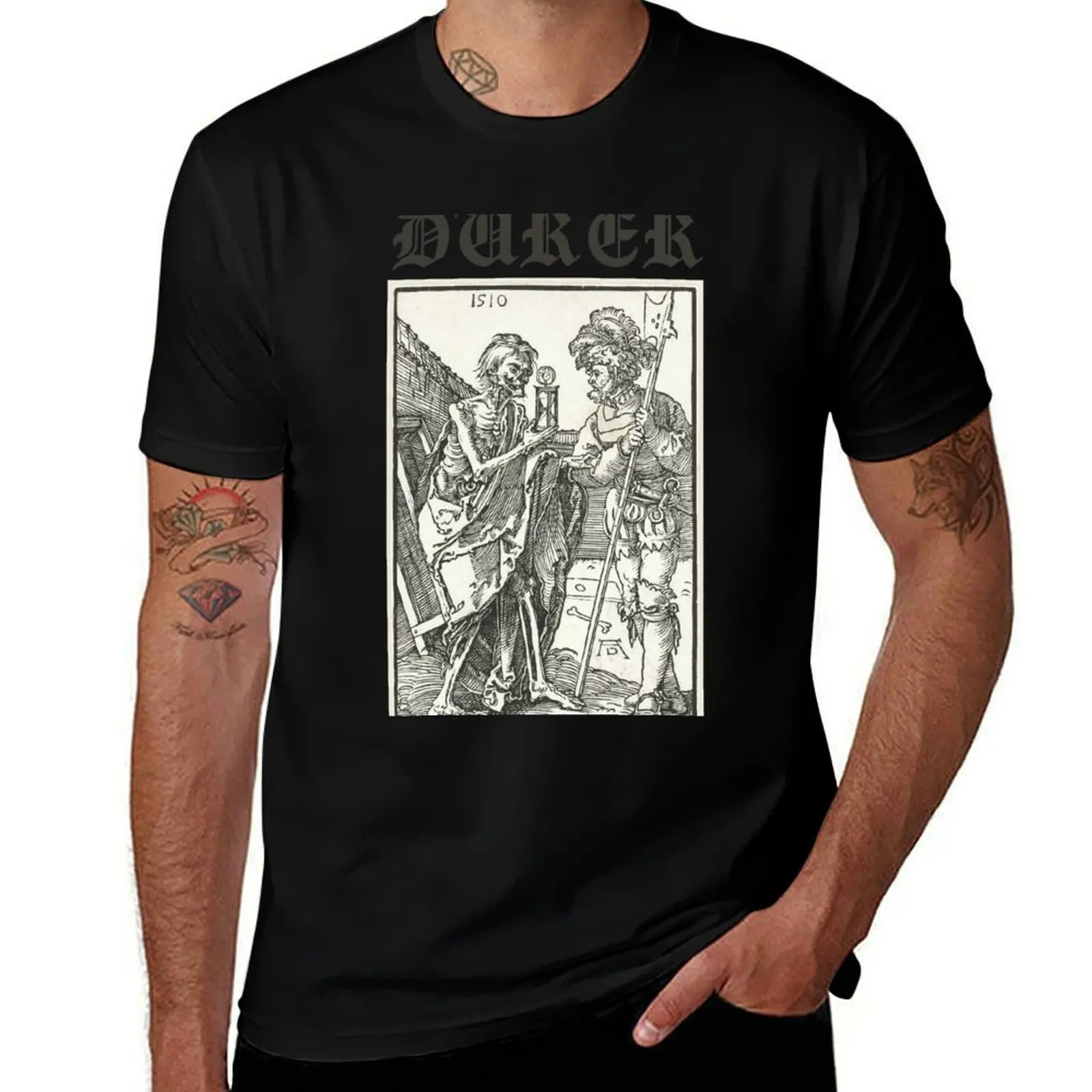 

Death and the Soldier (Albrecht Dürer) T-Shirt Stylish Graphic Short Sleeve Top