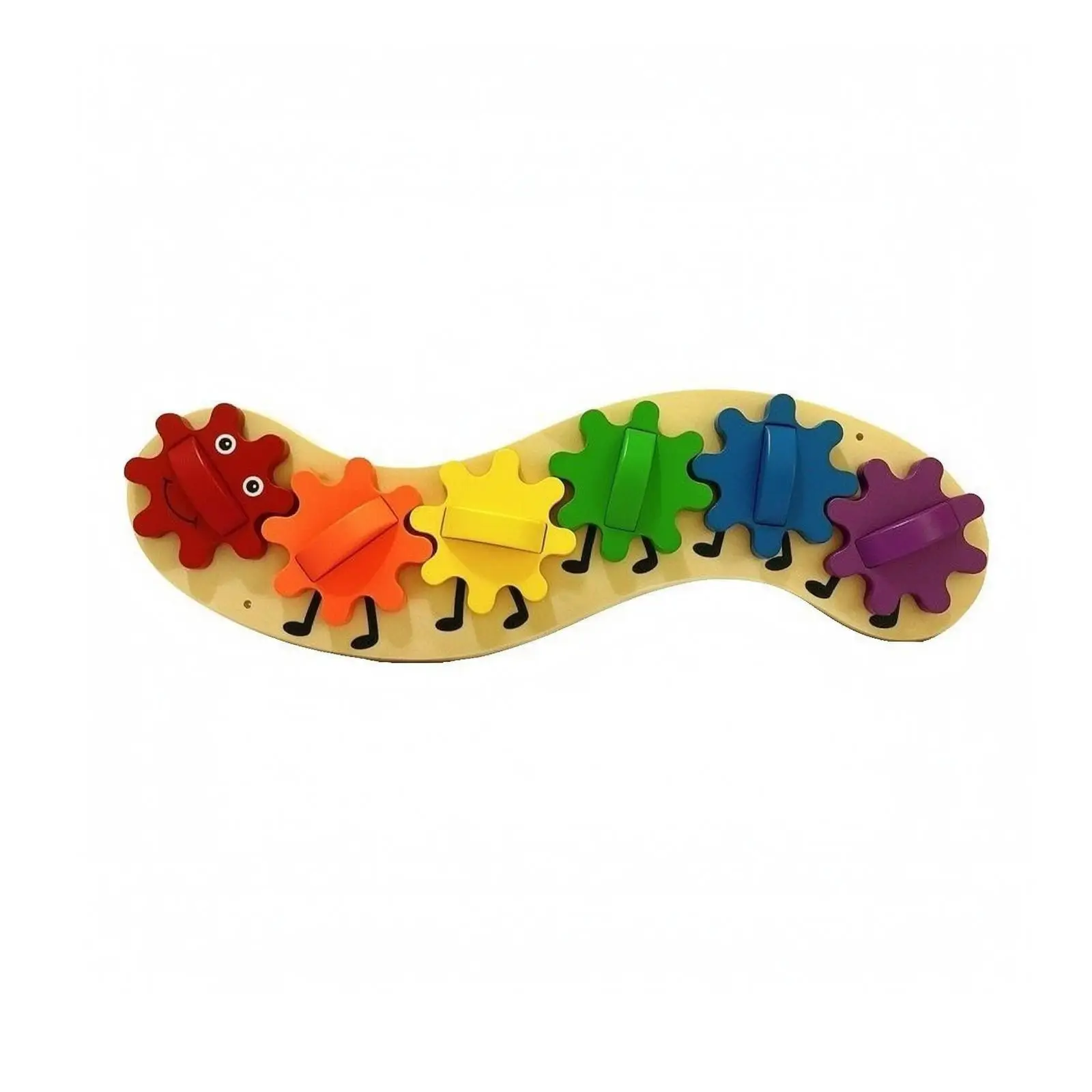 Interactive Wood Busy Board for Toddlers Sensory Games for Children with Gear Knobs Caterpillar Shape Learning Play Toy