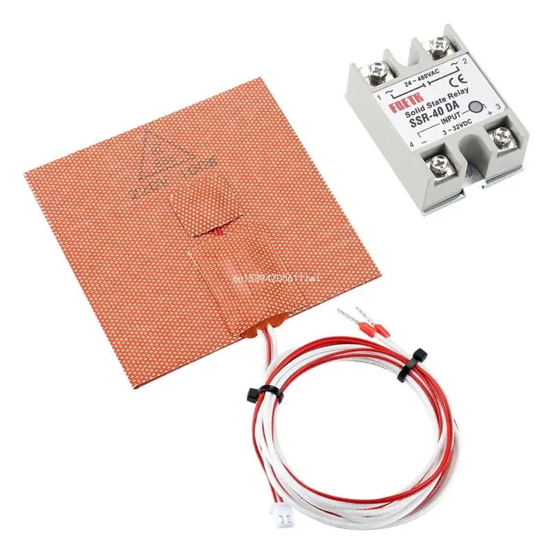 Heated Bed 3D Printer Heat-bed Pad Silicone Heater & for Voron V0 Printer 100W 220V 100X100mm/3.9x3.9in Dropship