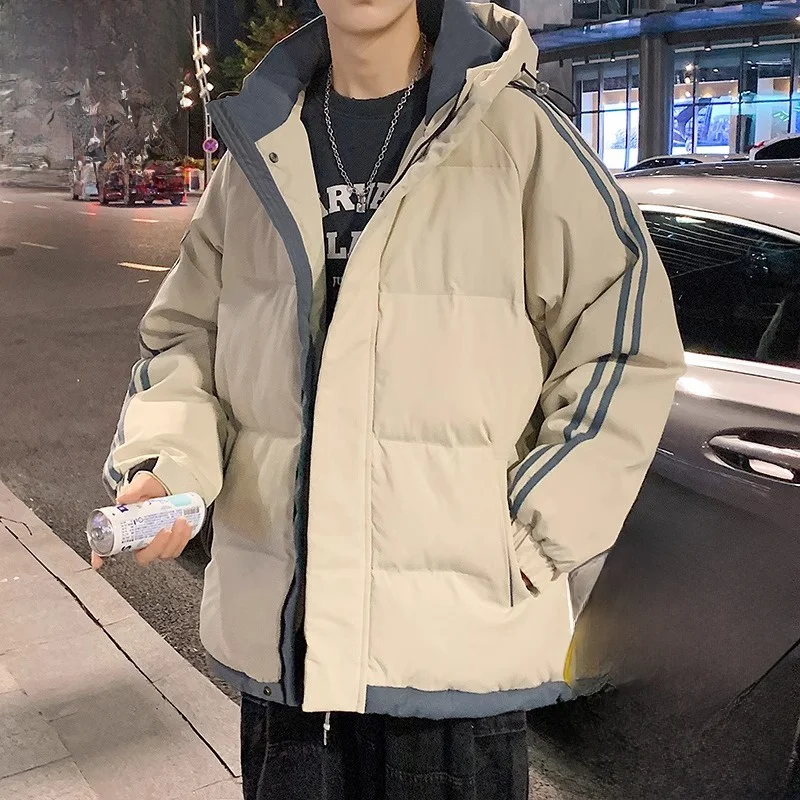 

Мужская зимняя утепленная куртка-пуховик 2024 года, новая модель, утолщенная, с капюшоном, рабочая одежда, хлопковое пальто, повседневная модная теплая куртка из полиэстера