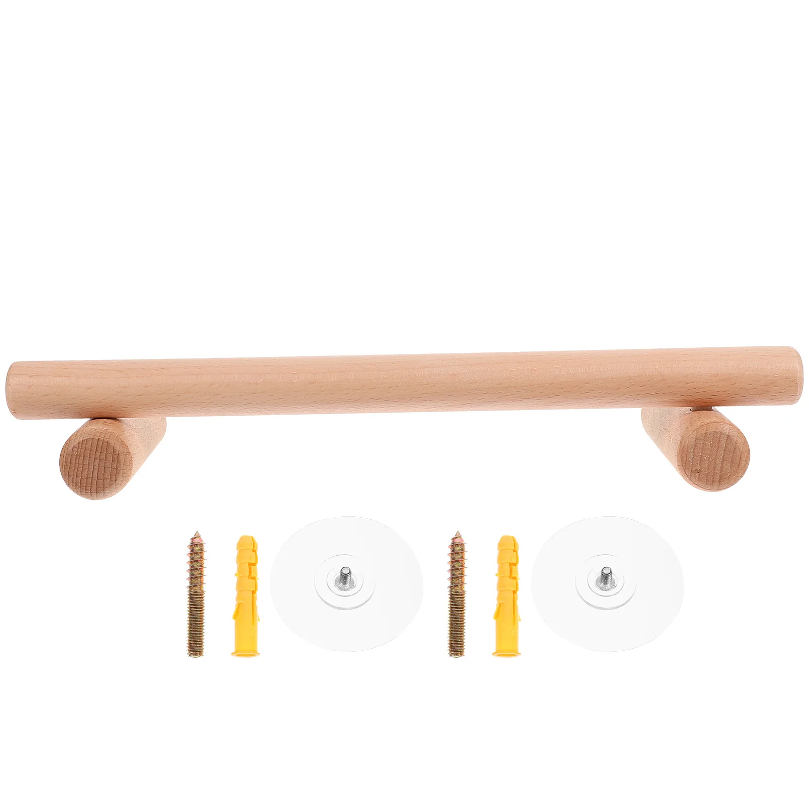 

Solid Wood Durable Space-saving Bathroom Rack Single Towel Bar Kitchen No Punch Towel Hanger Holder Hygienic Wooden Bar