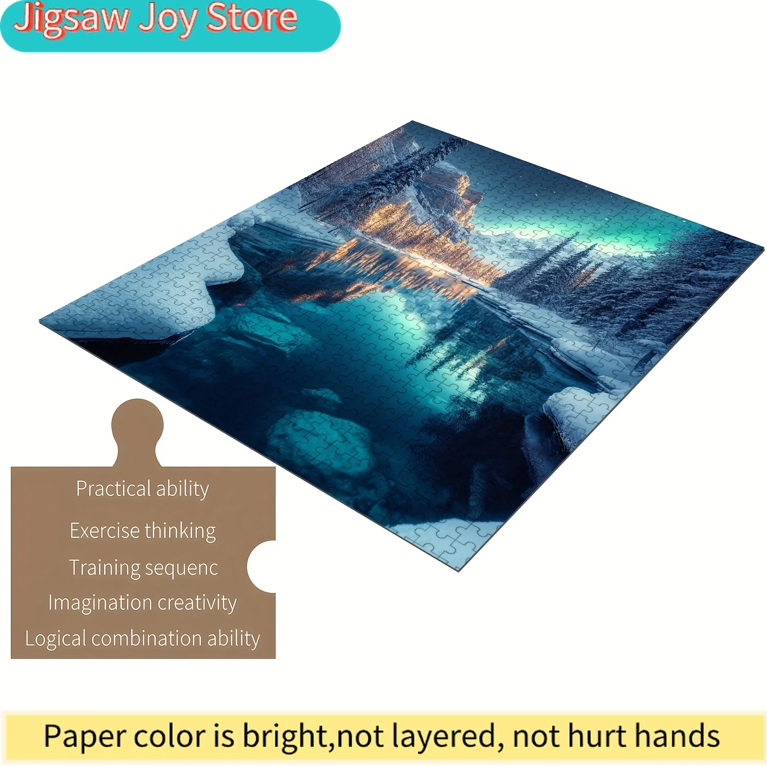 

Пазл «Северное сияние» для всей семьи — ночное небо, 1000 деталей, средний уровень сложности, портативный, устойчивый к царапинам.