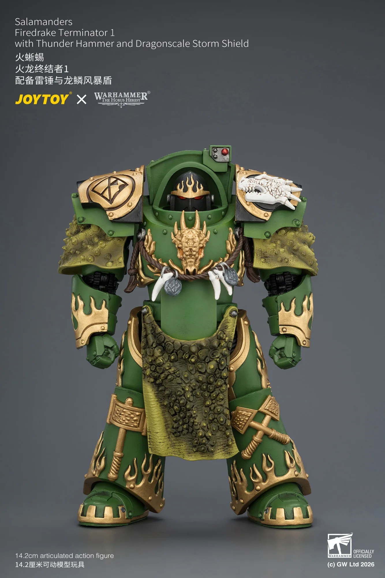 【Accessories】JOYTOY Warhammer 1/18 Action Figures Salamanders Firedrake Terminator 1 with Dragonscale Storm Shield Model Toy view 3