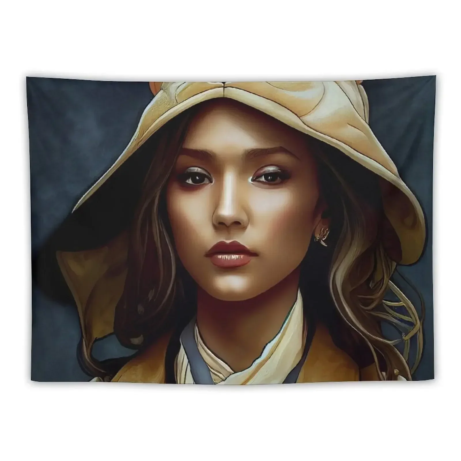 Jessica Alba, In a komainu Hooded trenchcoat Tapestry Decoration Wall House Decoration Tapestry