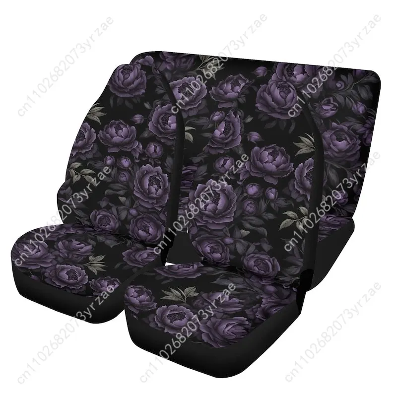 

Purple Flowers Car Seat Covers Universal Environmentally Friendly Interior Decorations Comfortable Breathable Car Seat Covers