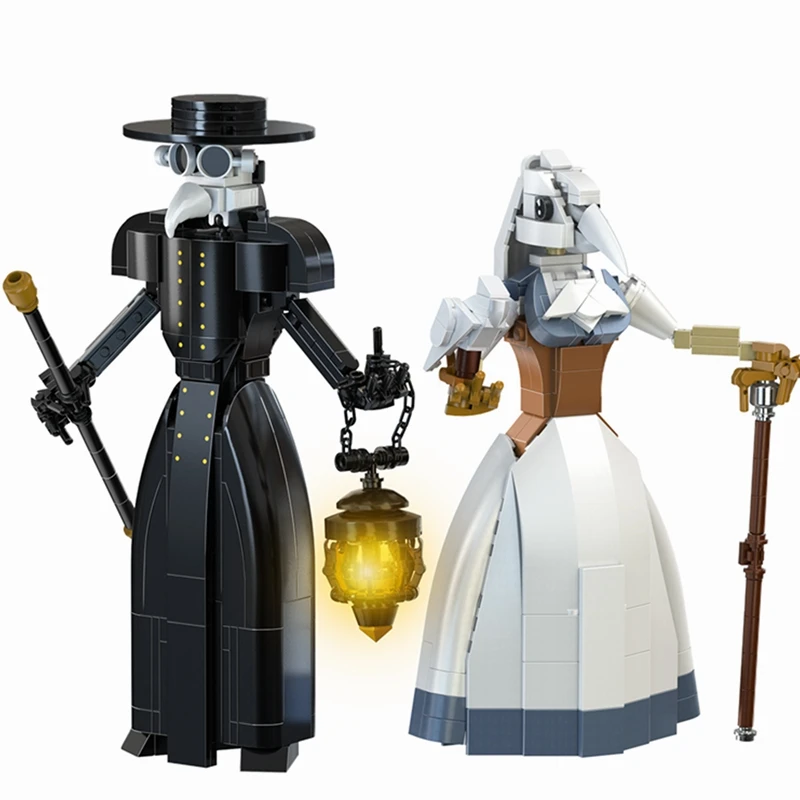 

Buildmoc Horror Figures Plague Doctor Couple Light MOC Set Building Blocks Kits Toys for Children Kids Gifts Toy 500PCS Bricks