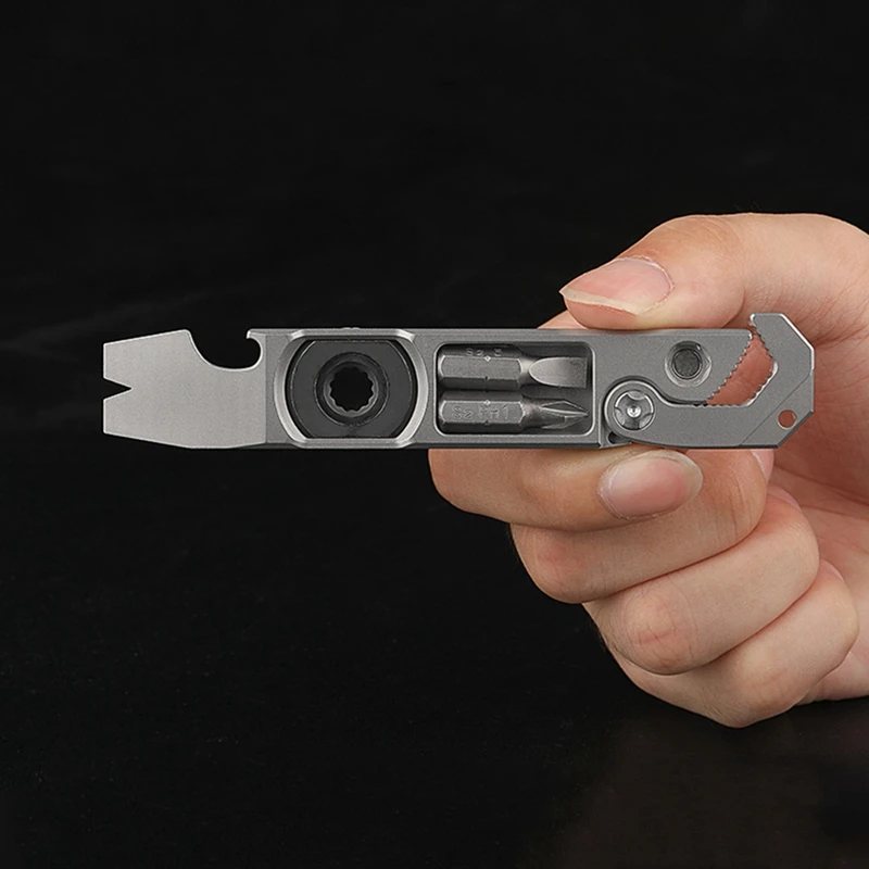 Titanium EDC Pry Bar,Multifunctional Tool,Wrench/Pry Bar/Screwdrivers/Nail Drivers/Bottle Openers & Other Functions