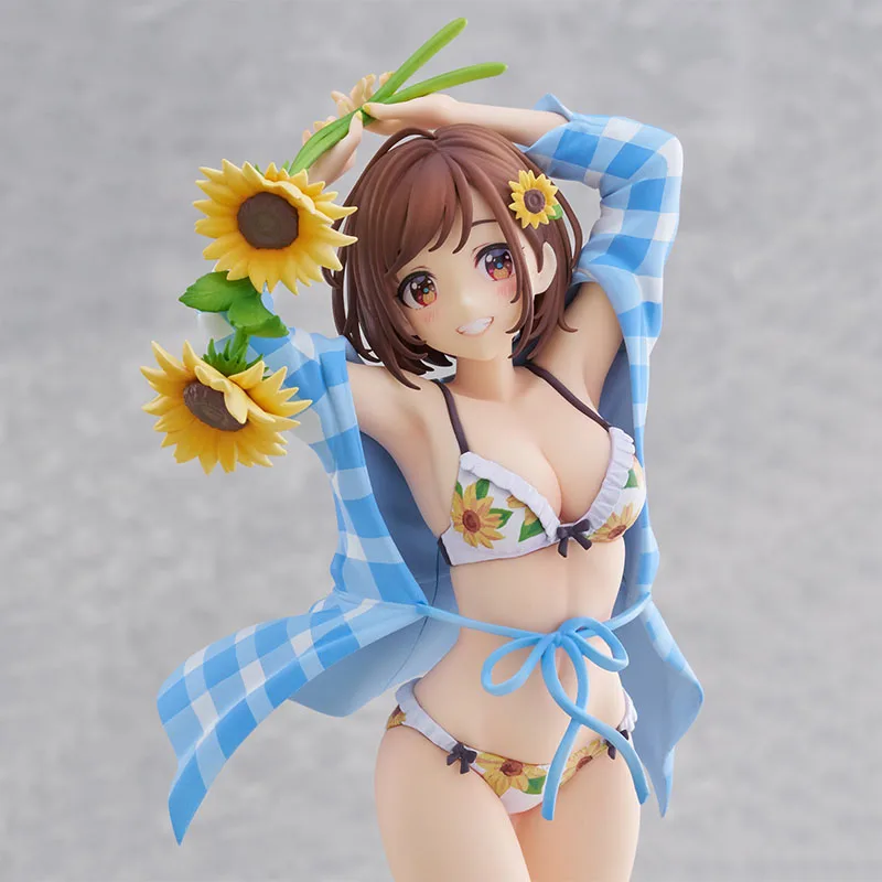 Stock Original prune tournesol fille maillots de bain PVC 24CM Figure d'anime à collectionner en boîte Statuette modèle poupée jouet ornement cadeaux