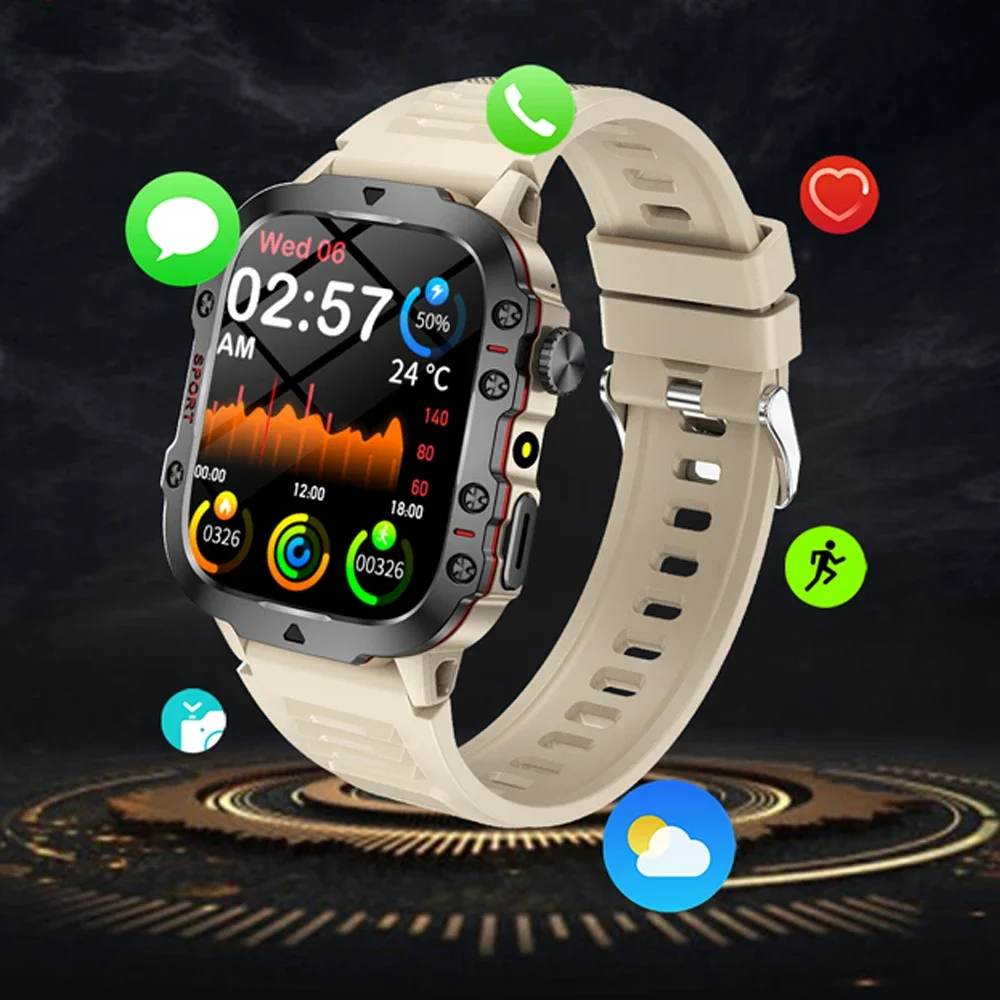 H19 Smartwatch Bluetooth Call ECG Heart Rate Detection Flashlight Compatible Android IOS Outdoor Men Women Sports Smart watch