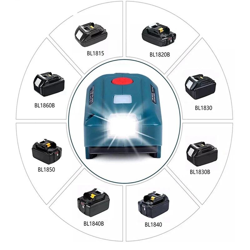 Makita-18Vリチウム電池インバーター発電機,ポータブル電源,LEDライト付きUSBアダプター,bl1830