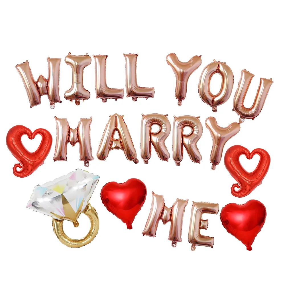 

will you Marry Me Balloons Proposal Party Backdrop Bachelorette Party Wedding Favor Proposal Foil Balloon Wedding Decorations