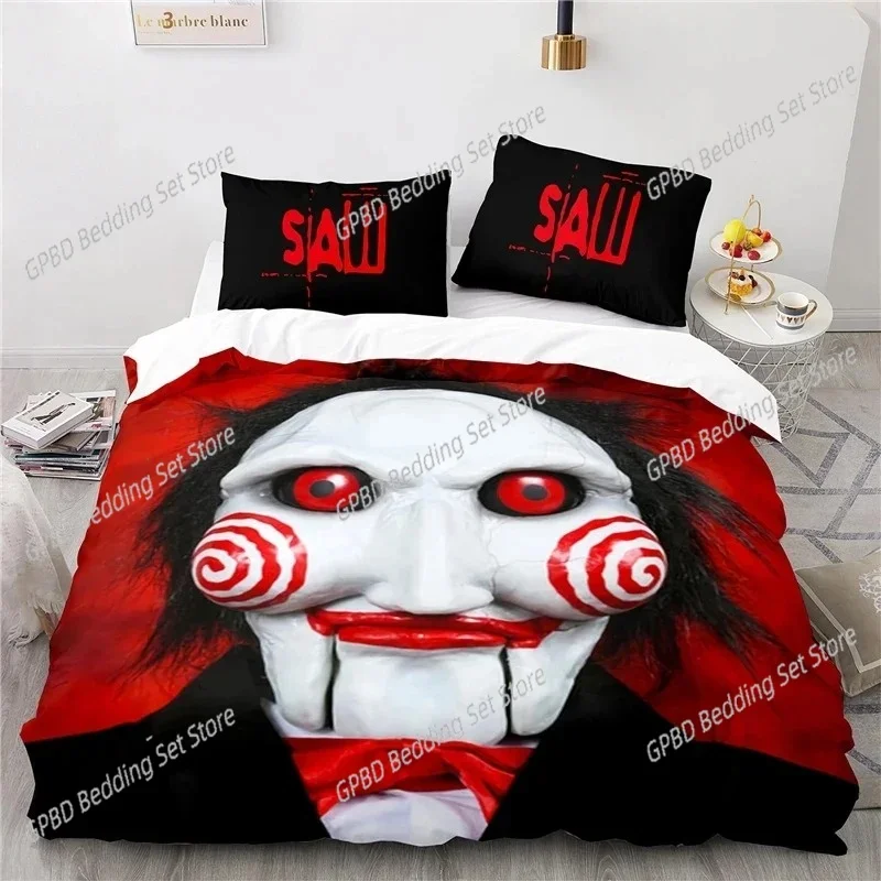 Horror Saw Movie 3D Bedding Set Duvet Cover Pillowcases Single Twin Full Queen King Size Home Decor Quilt Boys Gift