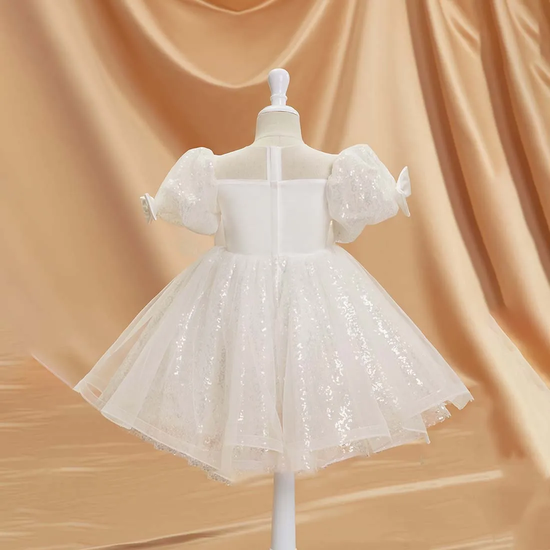 Yzymanualroom Tulle ชุดเดรสผู้หญิงลายดอกไม้สายสกู๊ปยาวถึงเข่า2-15T