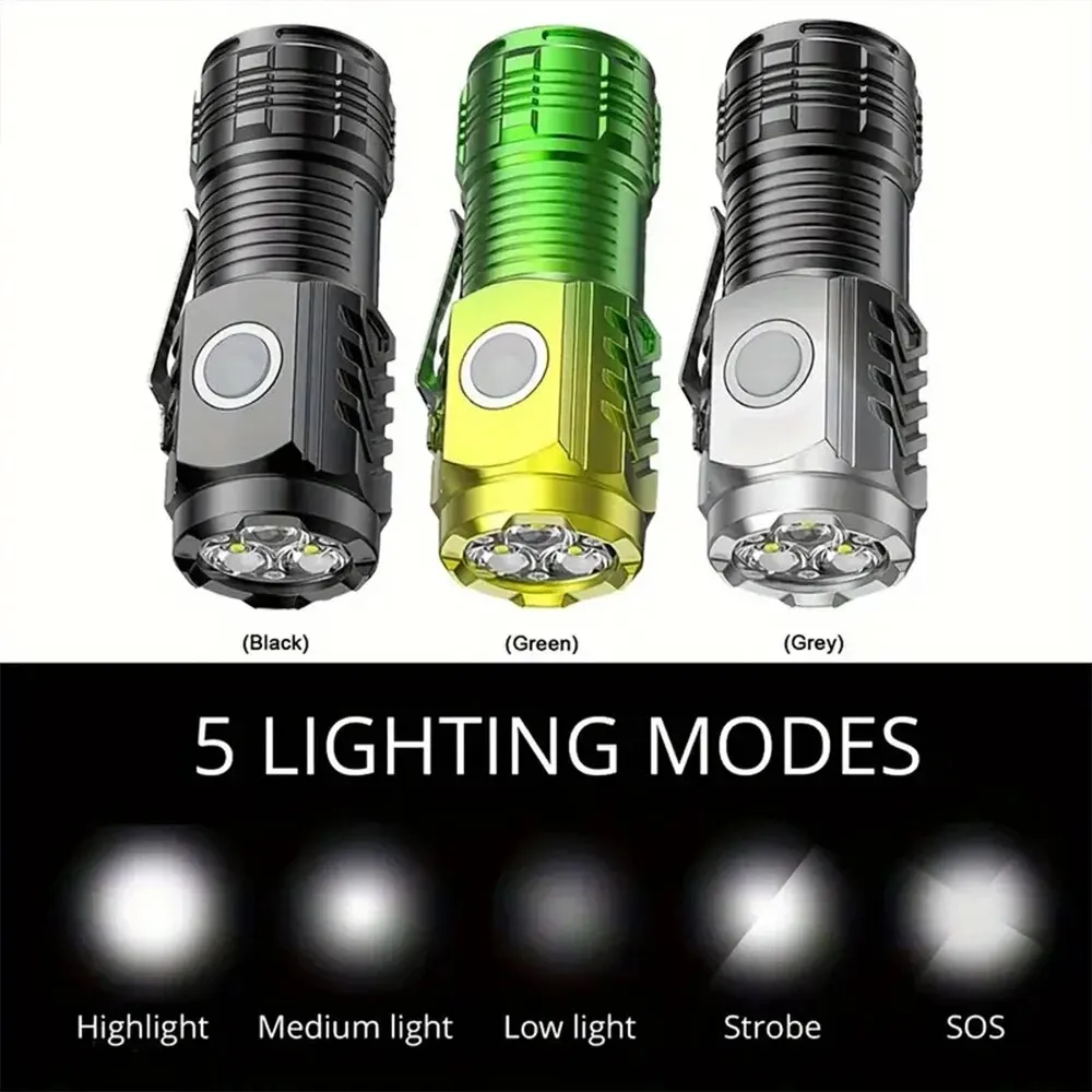 Three-eyed Monster Flashlight Night Hike Portable Glare Strong Magnet Strobe Lighting Little Monster Led Flashlight