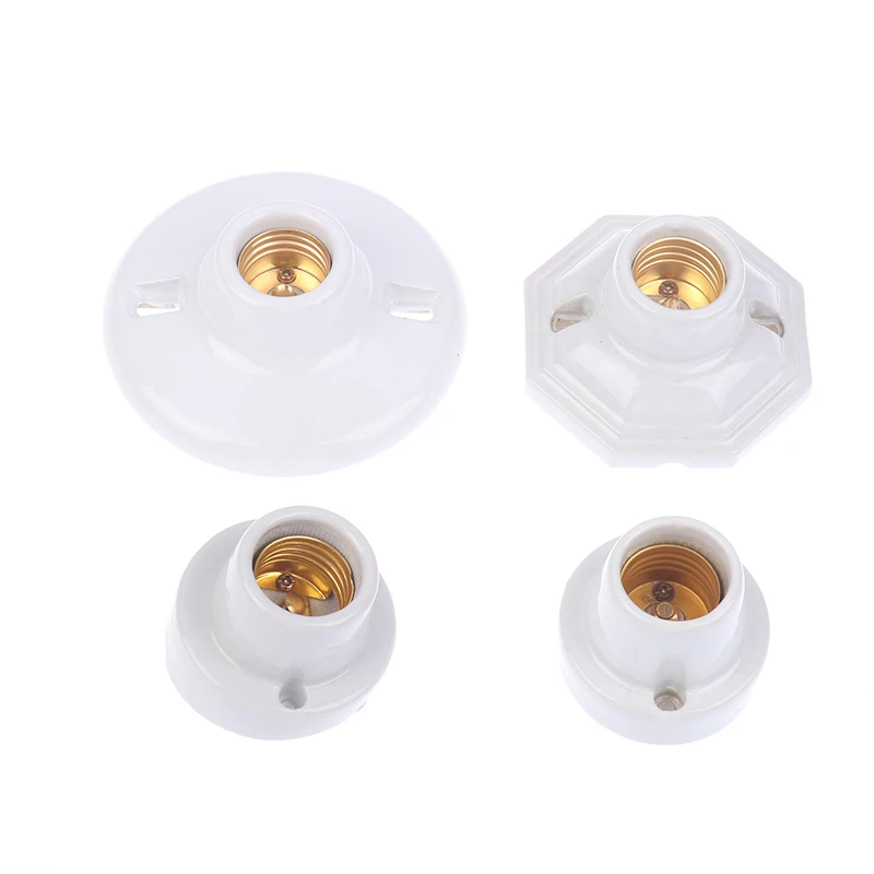 1PC 4 Styles High Temperature Resistant All Ceramic Lamp Holder Screw E27 All Copper Core High Quality Ceramic Light Base Holder