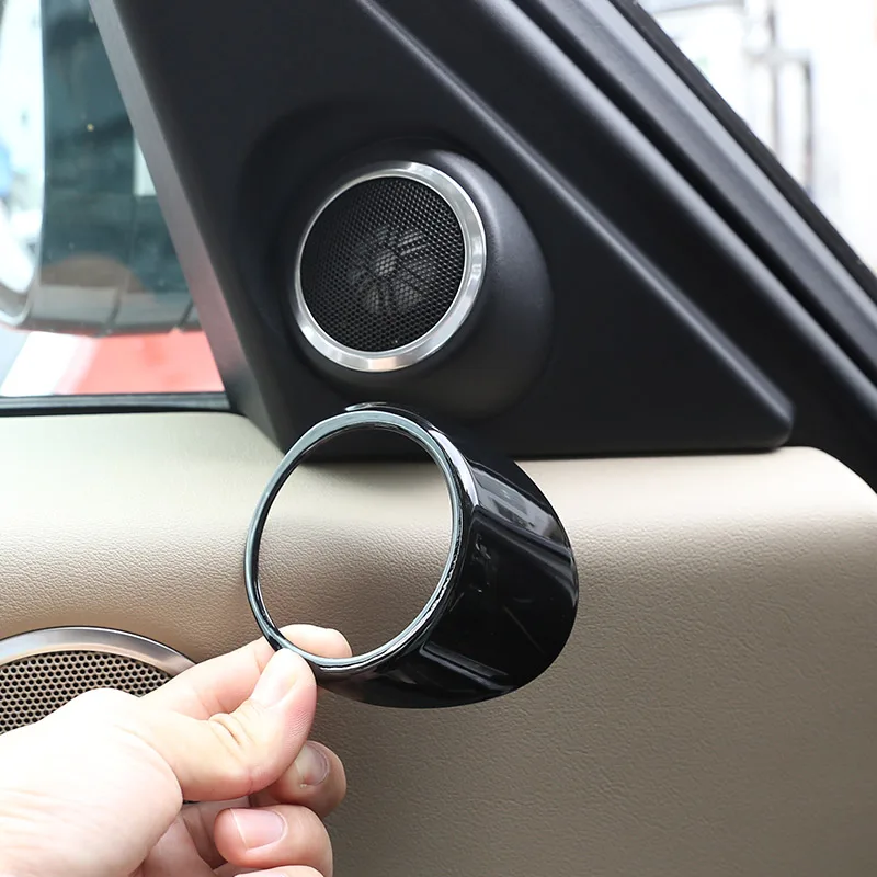 Anillos Decorativos para Altavoces de Audio de Auto, en Fibra de Carbono ABS/Plateado, para Land Rover Range Rover Vogue 2018-2020, Accesorios para Auto