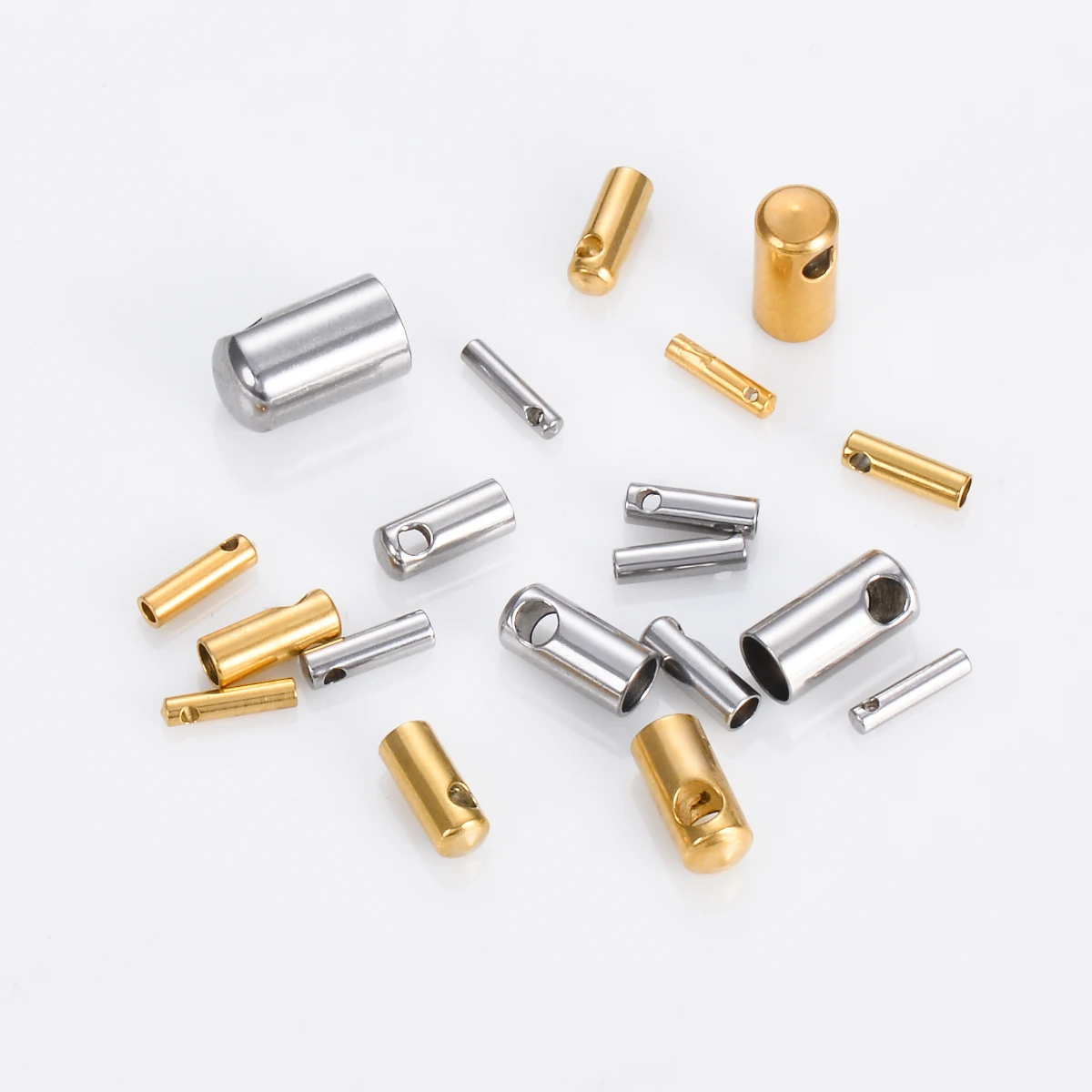10Pcs Wholesale Stainless Steel End Bead Caps Connector for DIY Jewelry Bracelet Necklace Making Findings Supplies