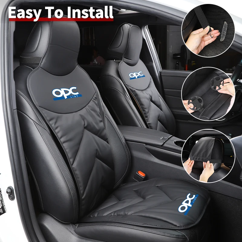 Car Seat Cover Front Rear Seat Leather Cushion Pad Protective Mat For OPEL OPC Line Astra H J K Zafira B Corsa D Insignia Mokka