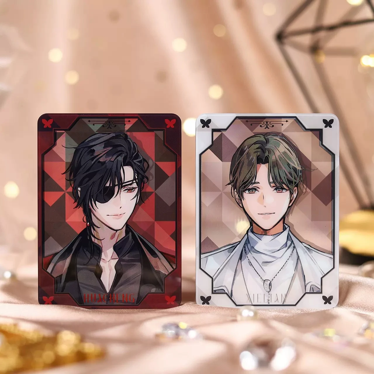 

New Heaven Official's Blessing Tian Guan Ci Fu Acrylic Stands Xie Lian, Hua Cheng Quicksand Ornaments Color Card